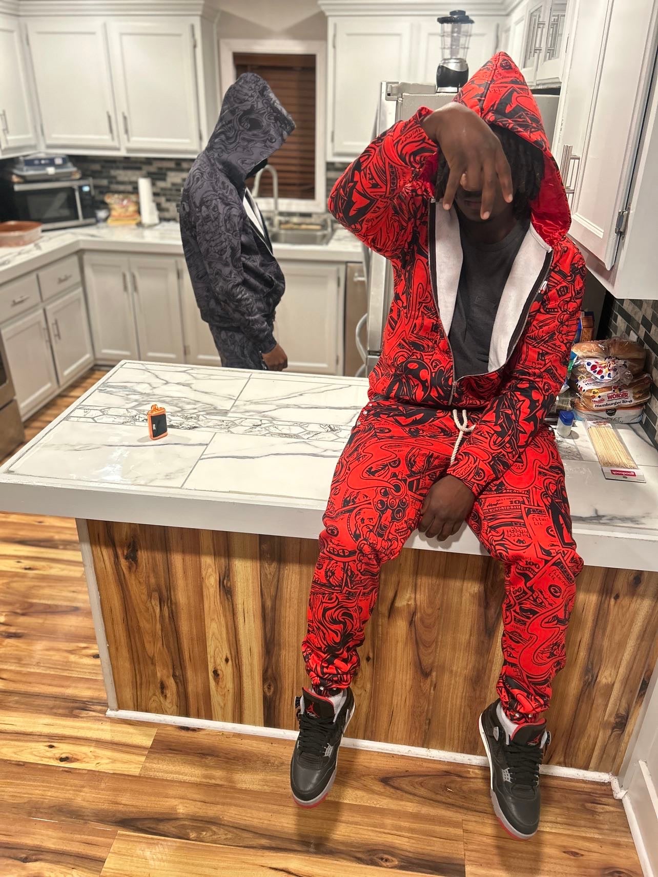 4EvaHustlin Sweatsuit Red