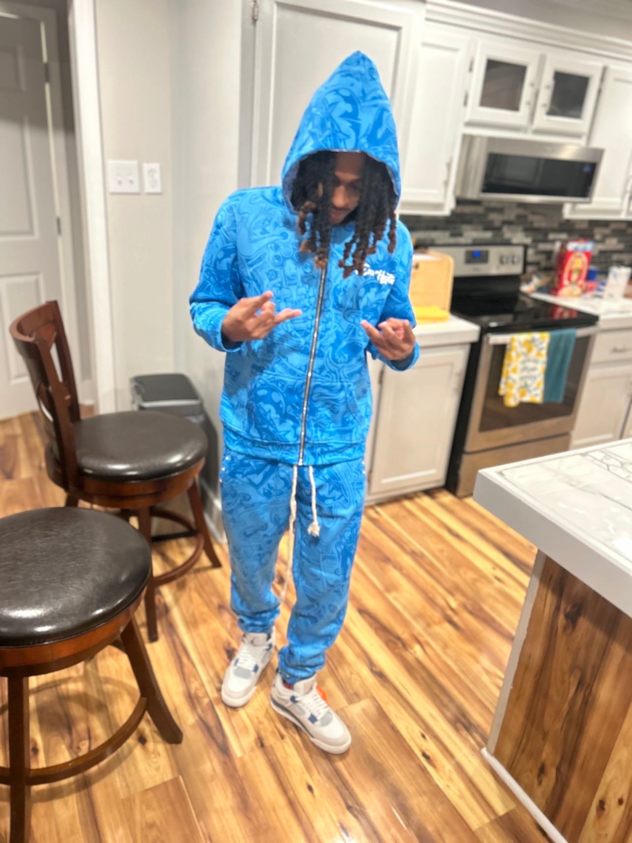 4EvaHustlin Sweatsuit Blue