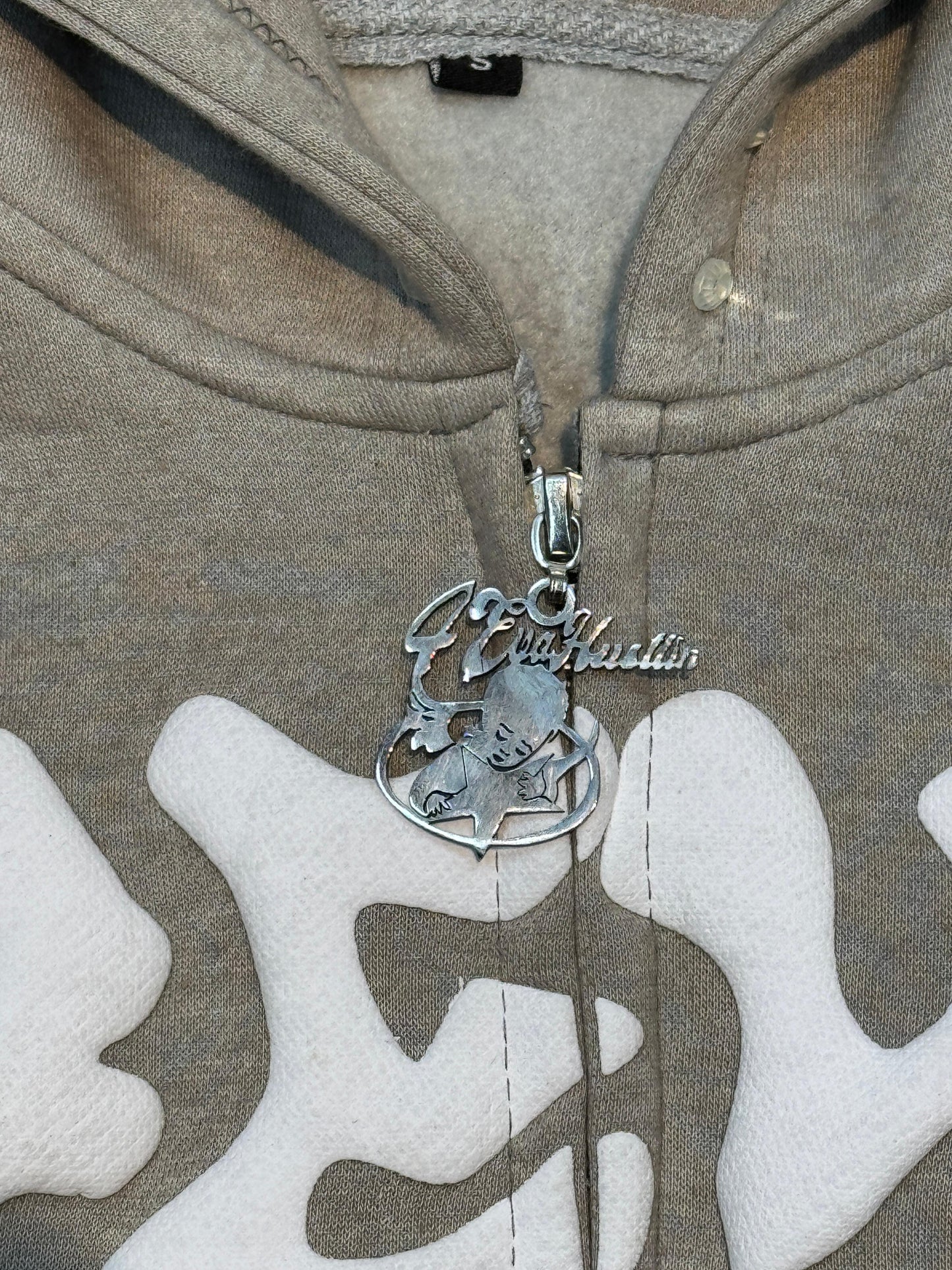 4EvaHustlin Rhinestone Zip-Up