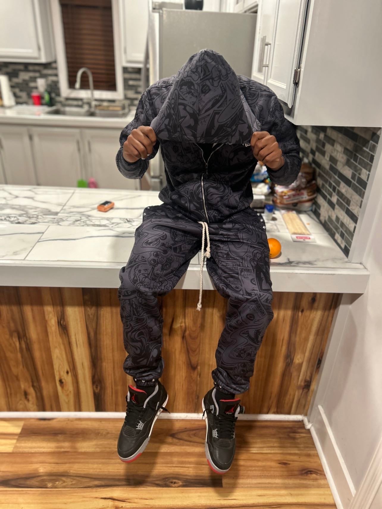 4EvaHustlin SweatSuit Black