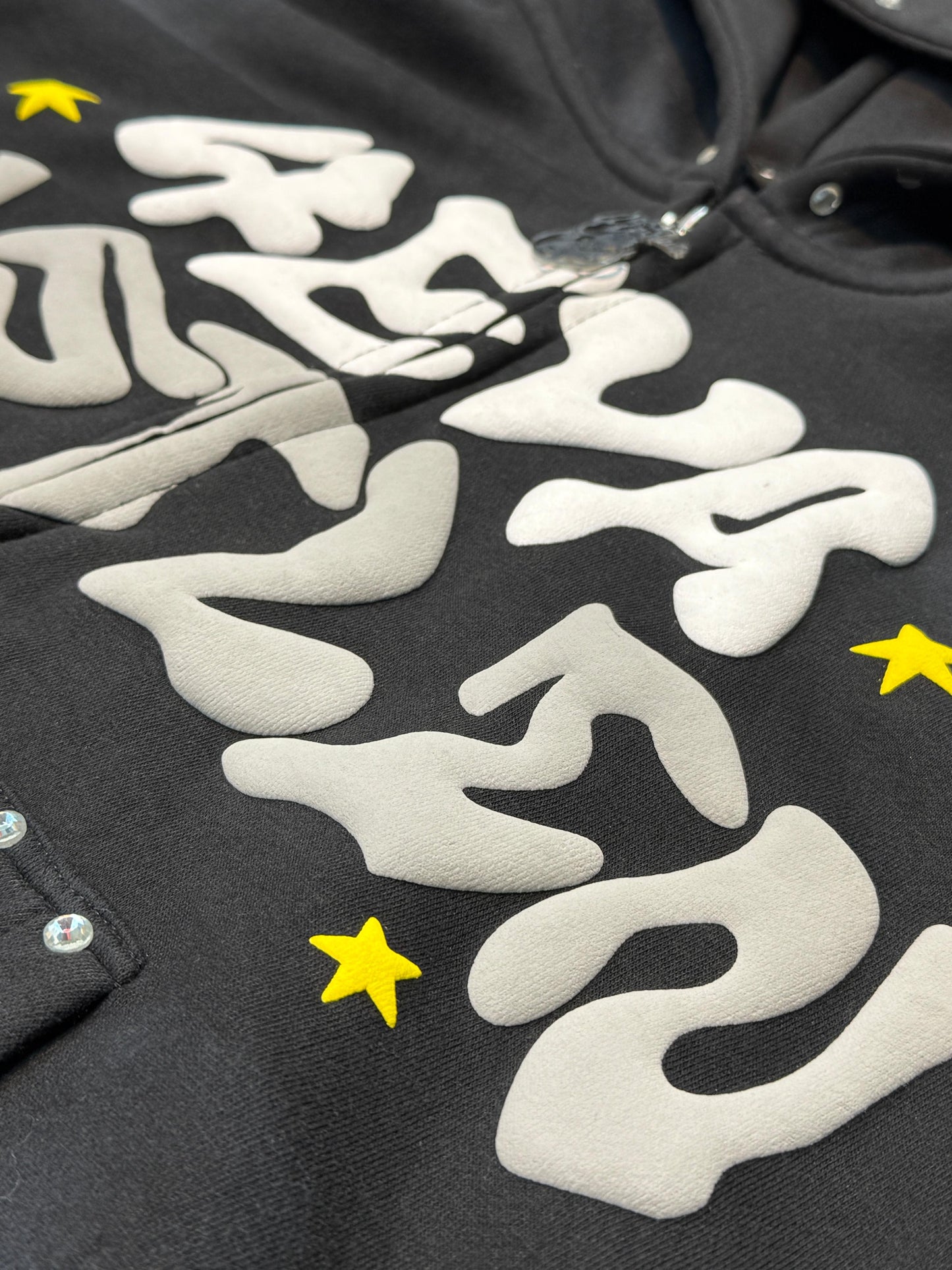 4EvaHustlin Rhinestone Zip-Up
