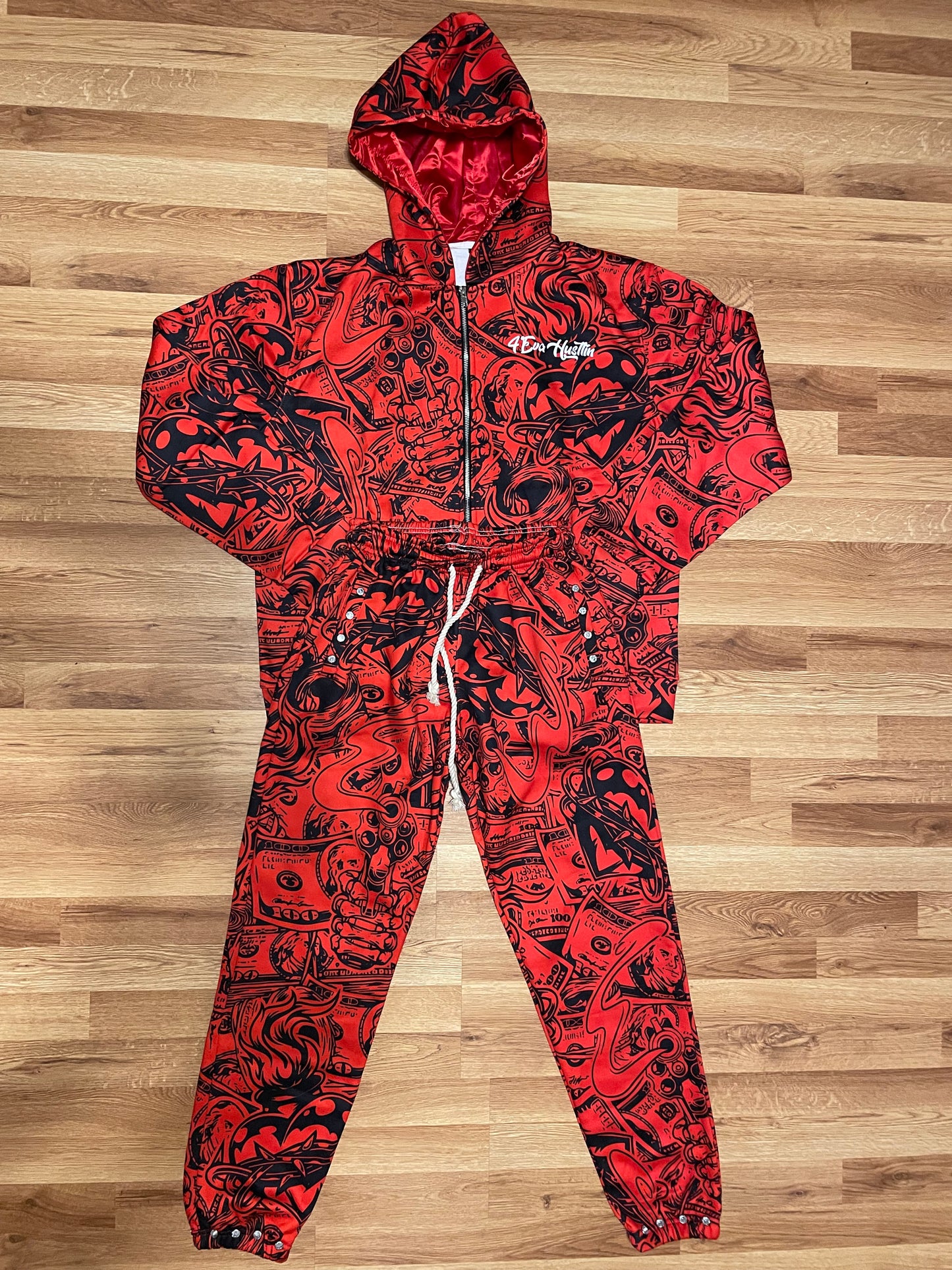 4EvaHustlin Sweatsuit Red