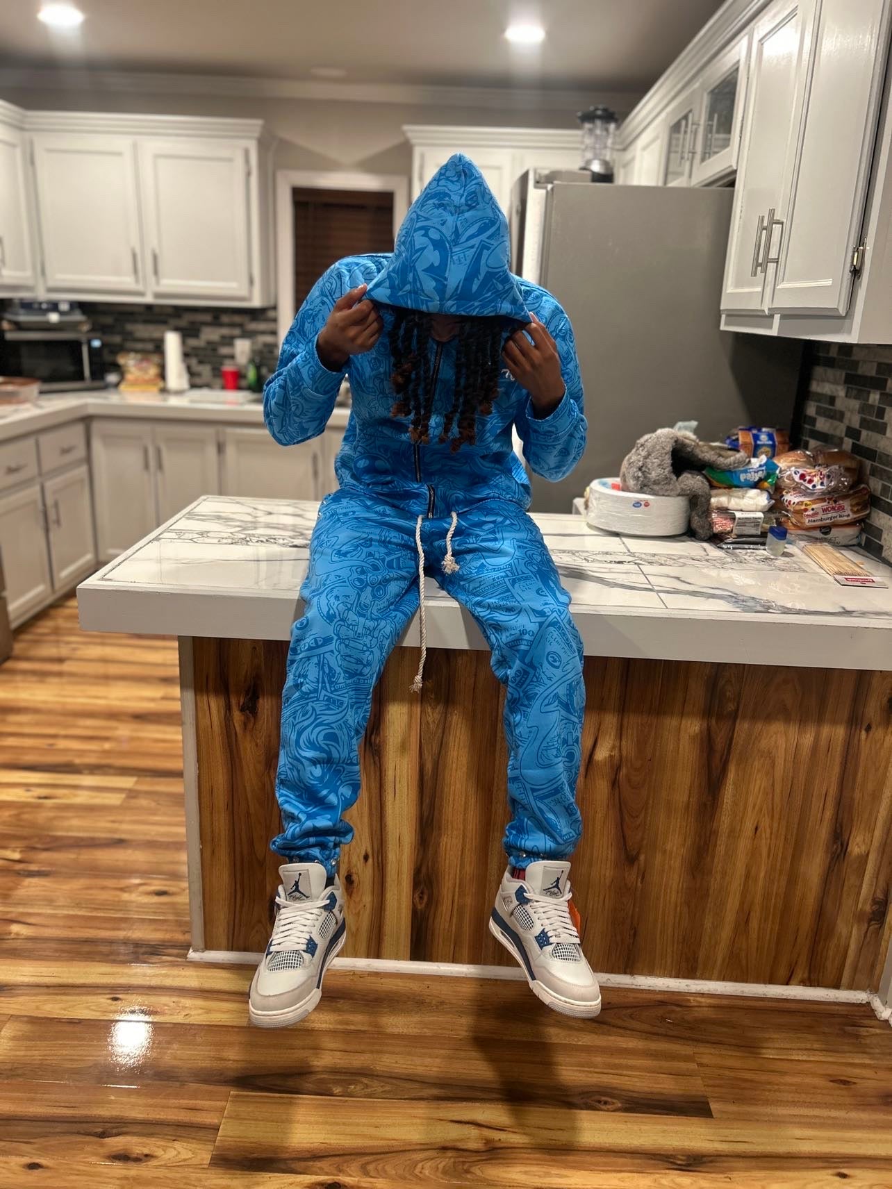 4EvaHustlin Sweatsuit Blue
