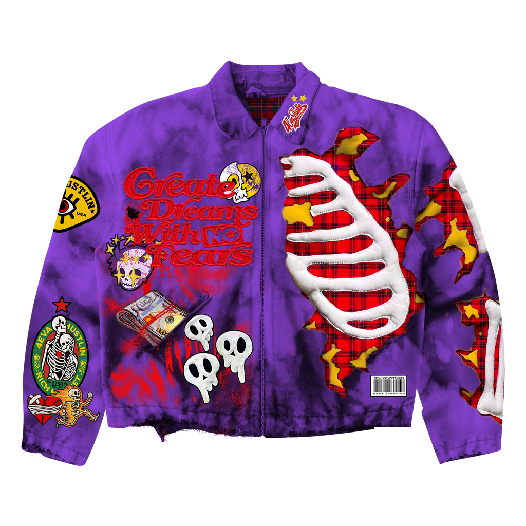 4EvaHustlin “ALL HUSTLE NO LUCK” Jacket (Adults)