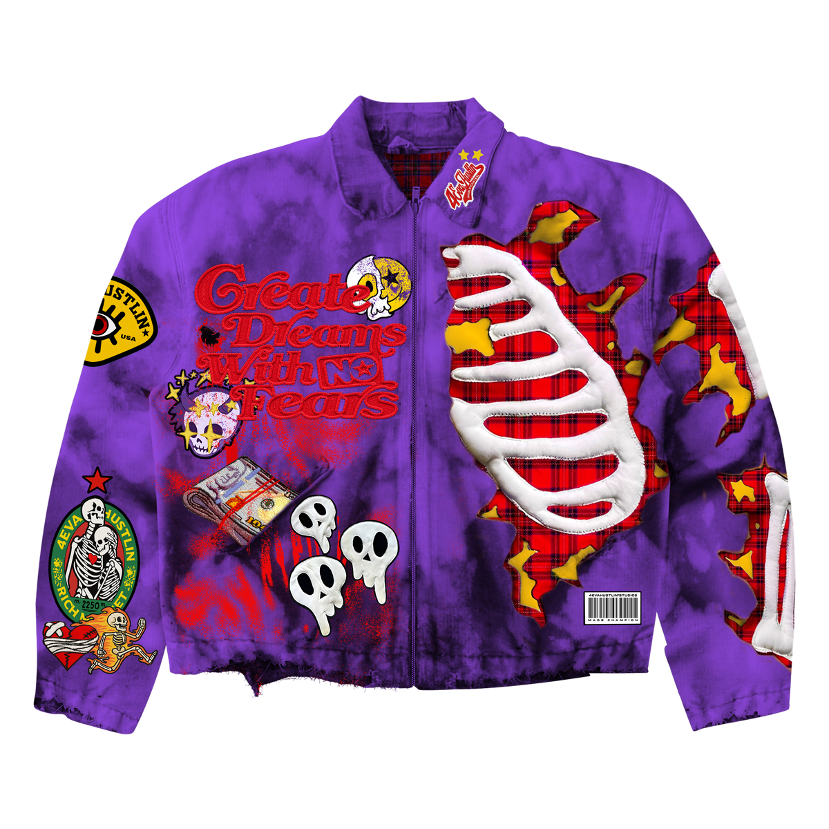 4EvaHustlin “ALL HUSTLE NO LUCK” Jacket (Kids)