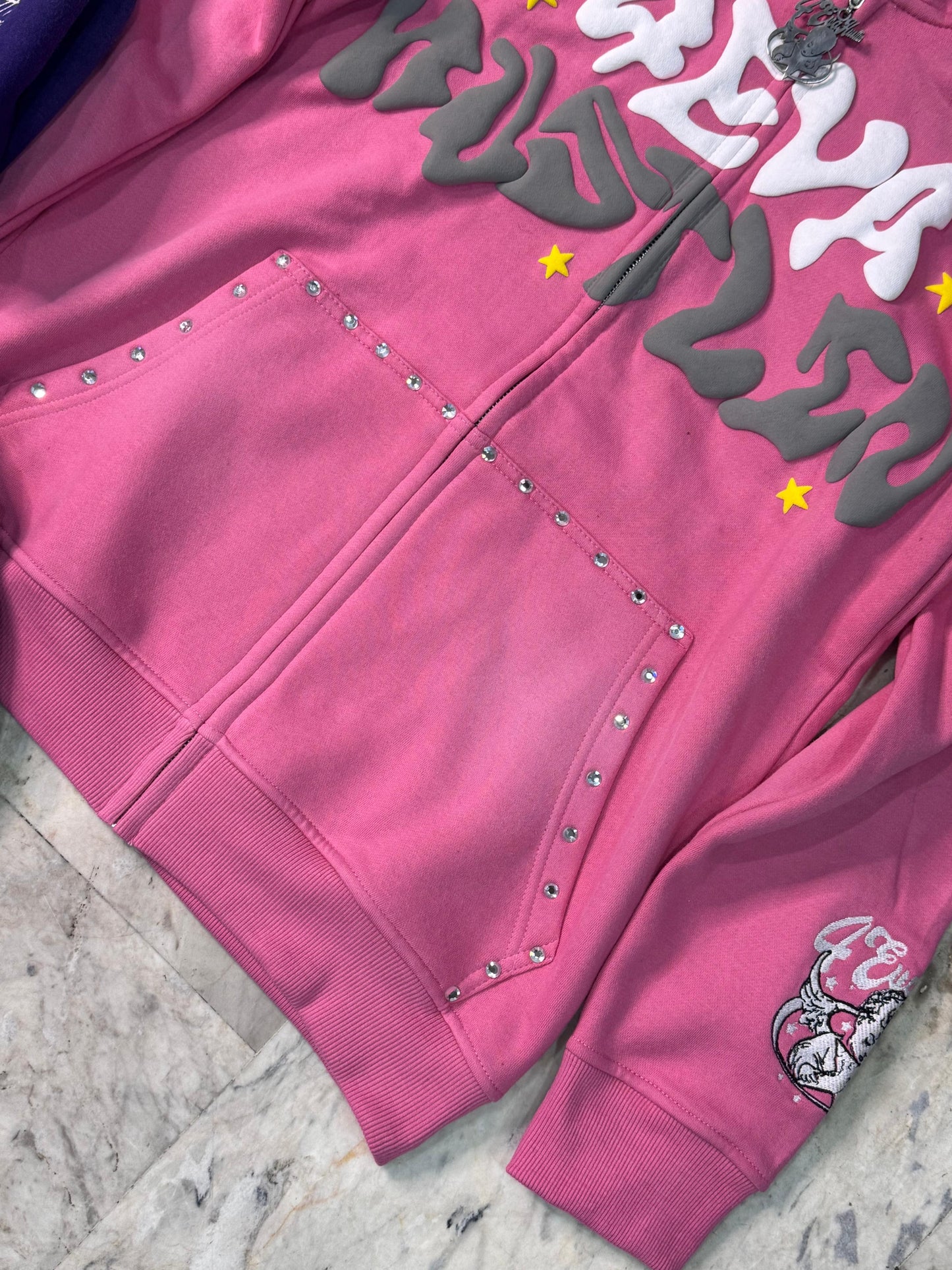 4EvaHustlin Rhinestone Zip-Up (COLORED)