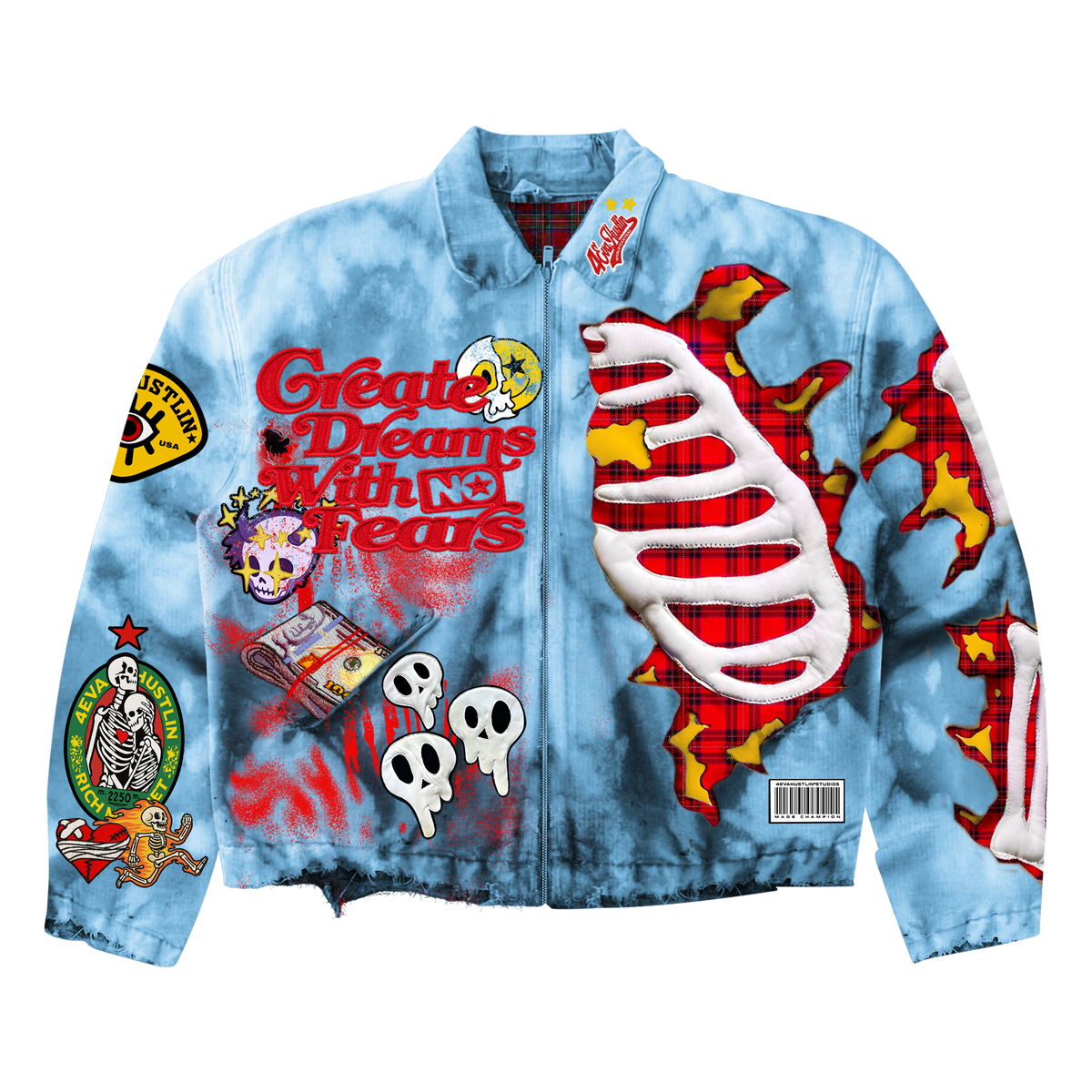 4EvaHustlin “ALL HUSTLE NO LUCK” Jacket (Adults)