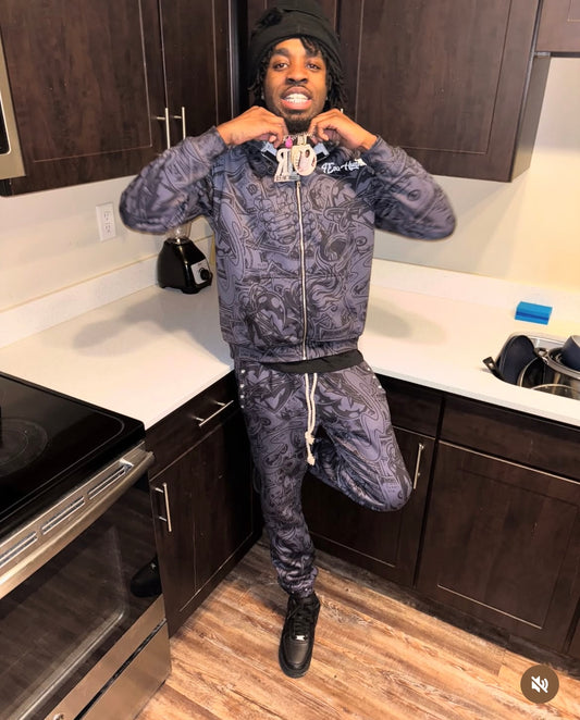 4EvaHustlin SweatSuit Black