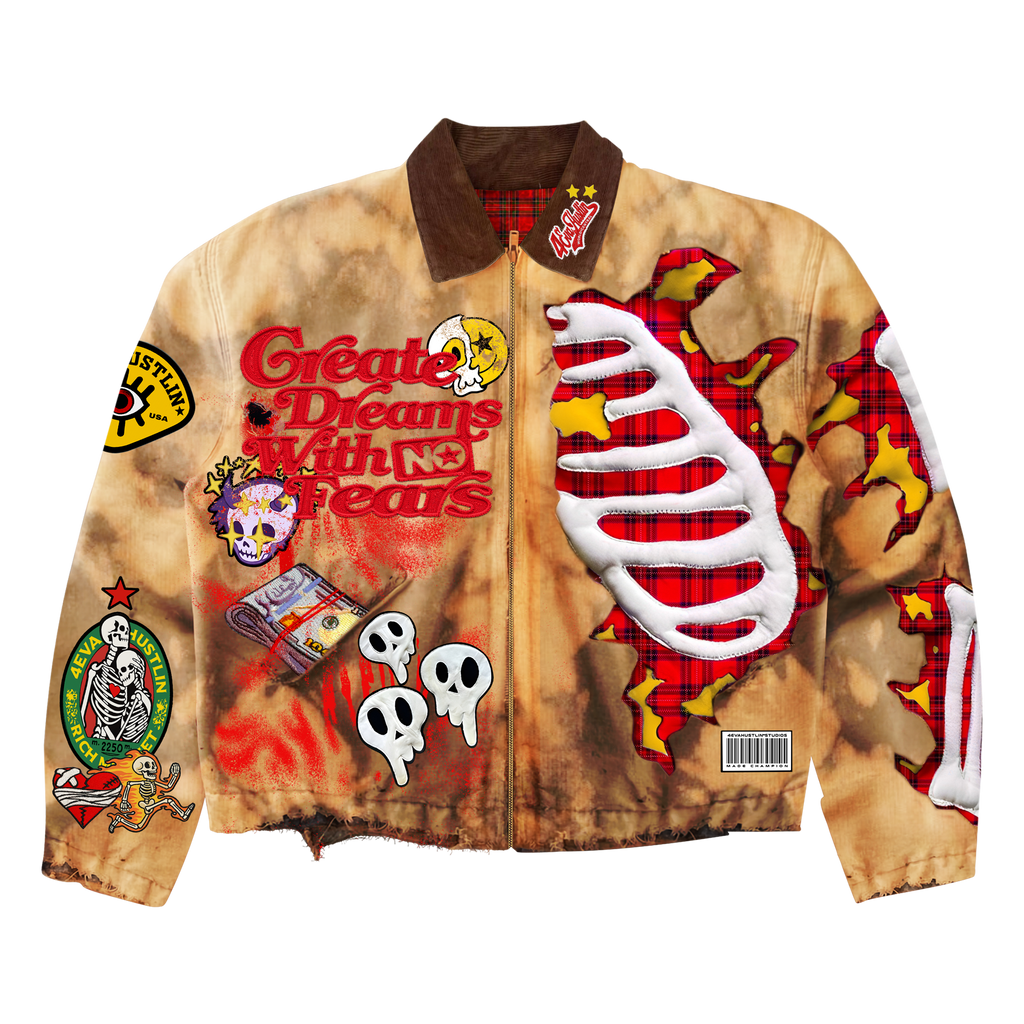 4EvaHustlin “ALL HUSTLE NO LUCK” Jacket (Adults)