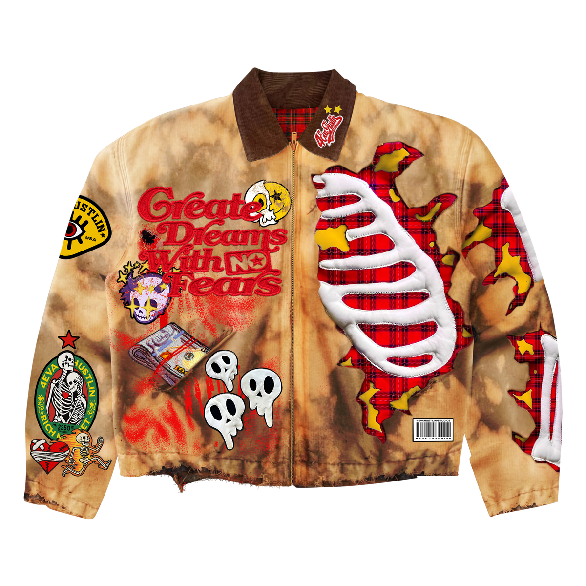 4EvaHustlin “ALL HUSTLE NO LUCK” Jacket (Kids)