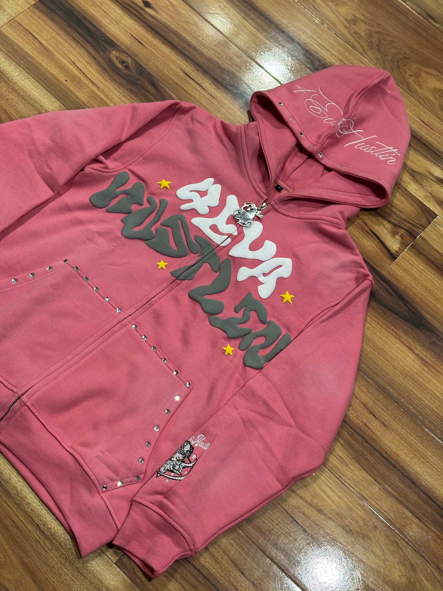 4EvaHustlin Rhinestone Zip-Up (COLORED)